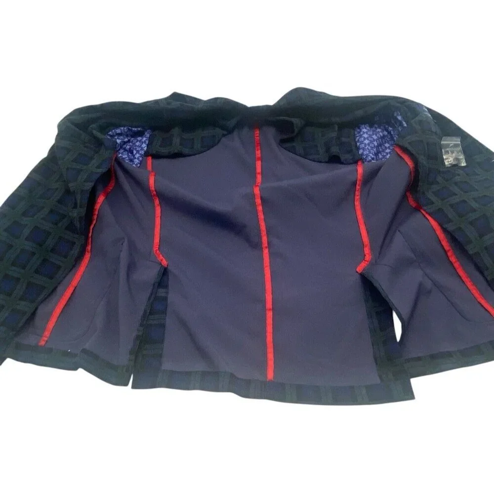 TAILORBYRD Men Sports Coat Sz L/42R Blue Unconstructed Shadowplaid Short Texture